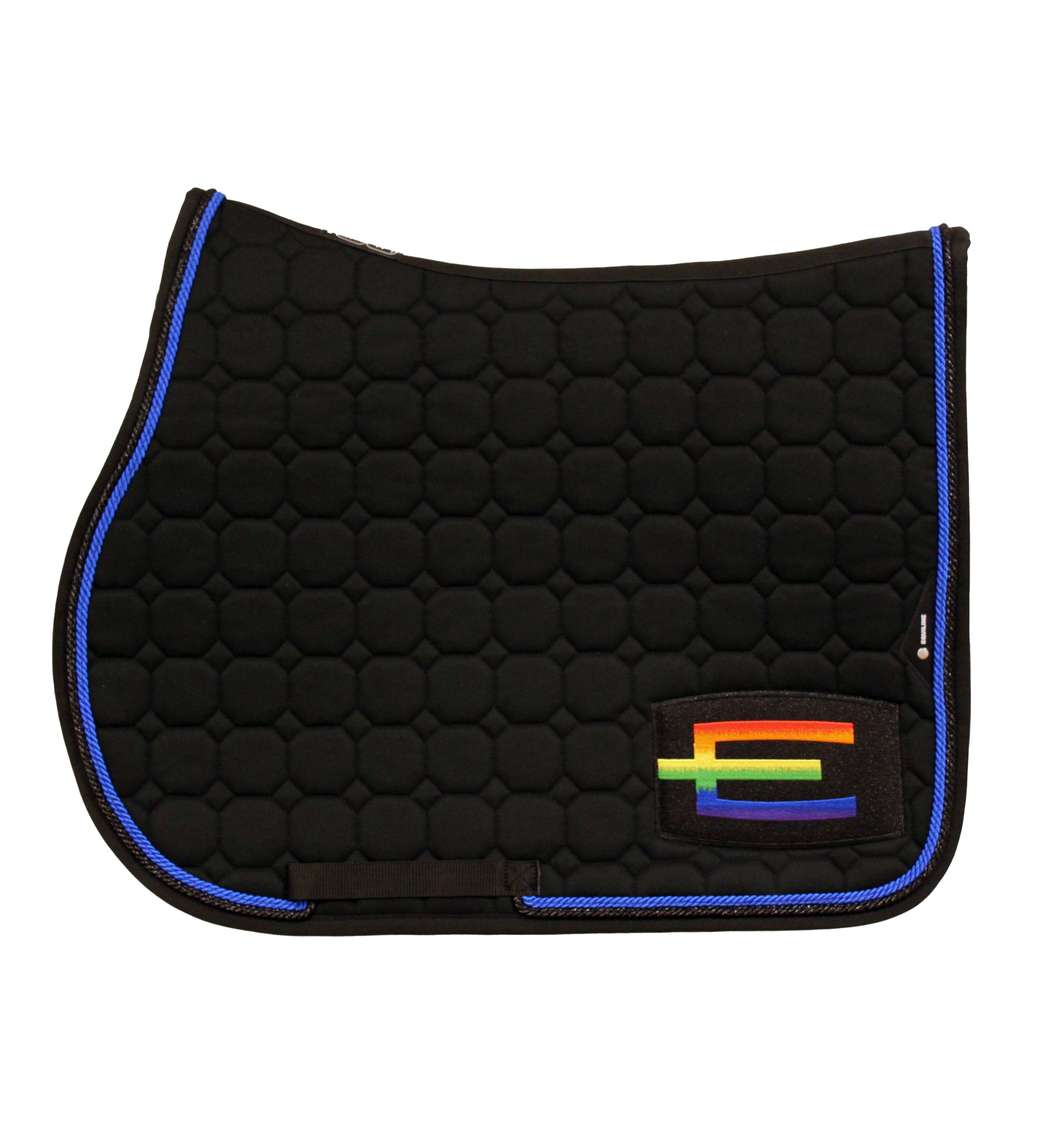 Jumping Saddle Pad Rainbow E-logo - Black/Royal