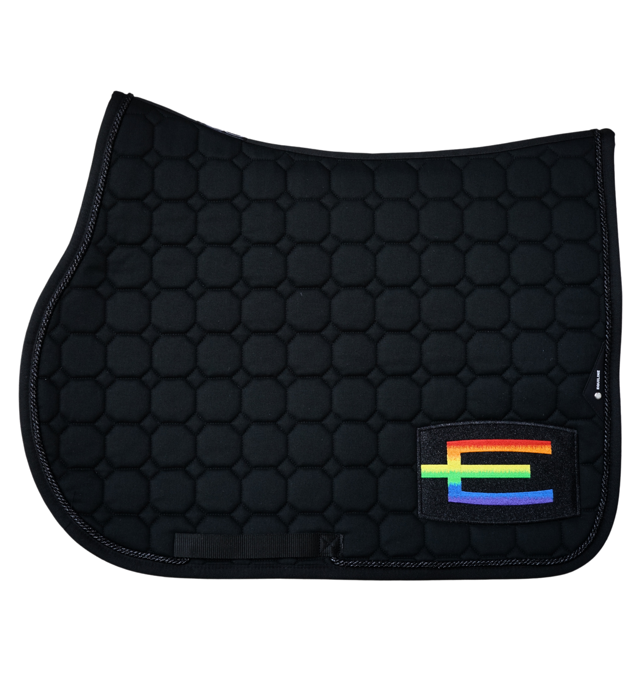 Jumping Saddle Pad Rainbow E-logo - Black Glitter