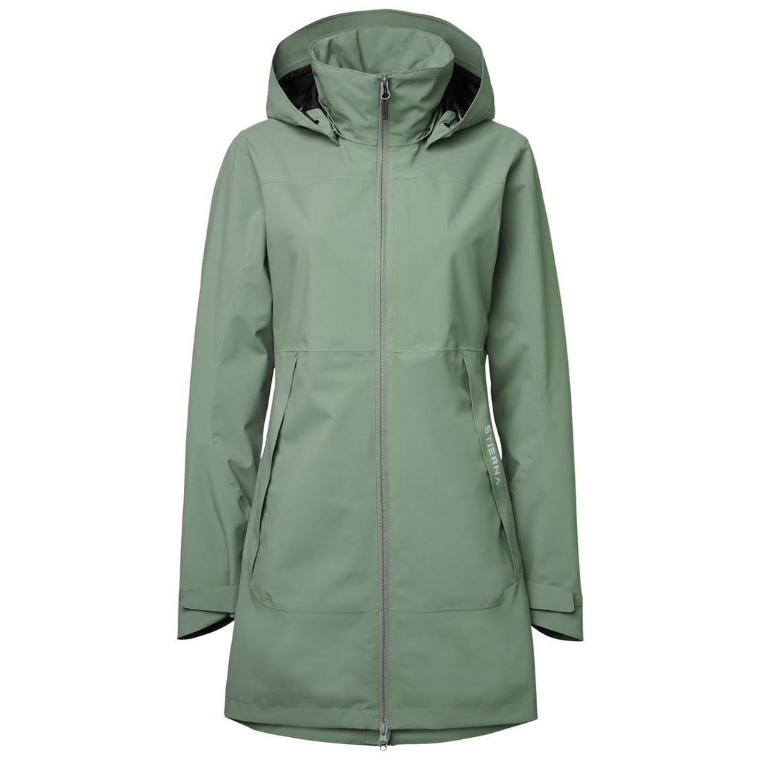 Stierna Storm Rain Coat Lt, olive, framifrån. Hogsta Ridsport.